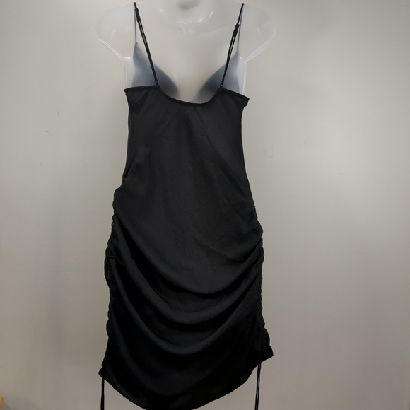 Intimately Free People Cowl Neck Ruched Slip Dress Black, Size XS - Picture 3 of 6
